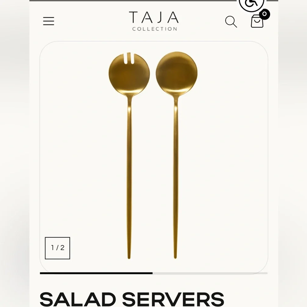 Tea Collection Gold Salad Servers